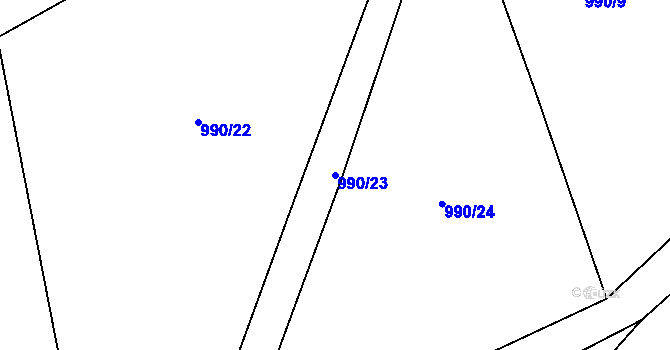 Parcela st. 990/23 v KÚ Mladotice, Katastrální mapa