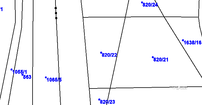 Parcela st. 820/22 v KÚ Mladotice, Katastrální mapa
