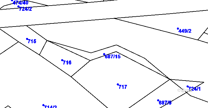 Parcela st. 687/15 v KÚ Mladotice, Katastrální mapa