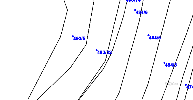 Parcela st. 493/12 v KÚ Mladotice, Katastrální mapa