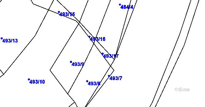 Parcela st. 493/17 v KÚ Mladotice, Katastrální mapa