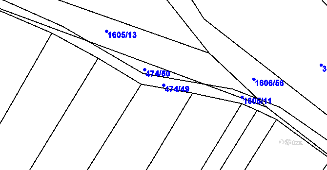Parcela st. 474/49 v KÚ Mladotice, Katastrální mapa