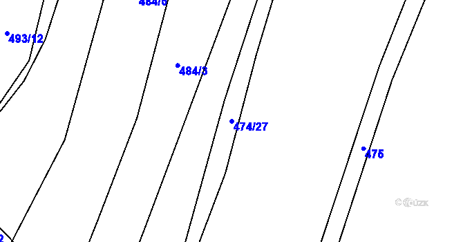 Parcela st. 474/27 v KÚ Mladotice, Katastrální mapa