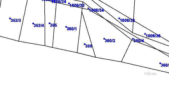 Parcela st. 359 v KÚ Mladotice, Katastrální mapa