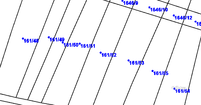 Parcela st. 161/52 v KÚ Mladotice, Katastrální mapa