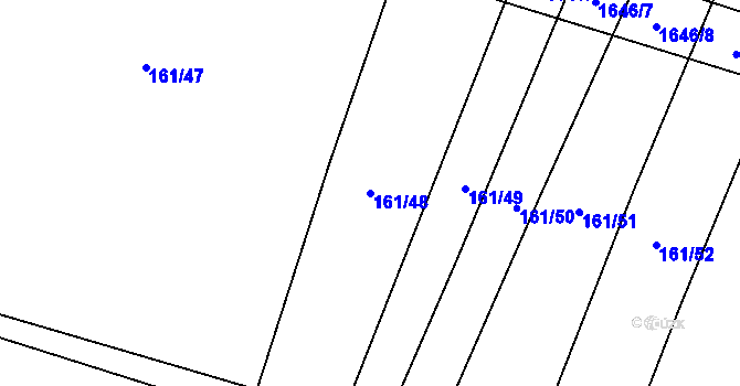 Parcela st. 161/48 v KÚ Mladotice, Katastrální mapa