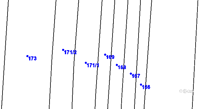 Parcela st. 169 v KÚ Mladotice, Katastrální mapa