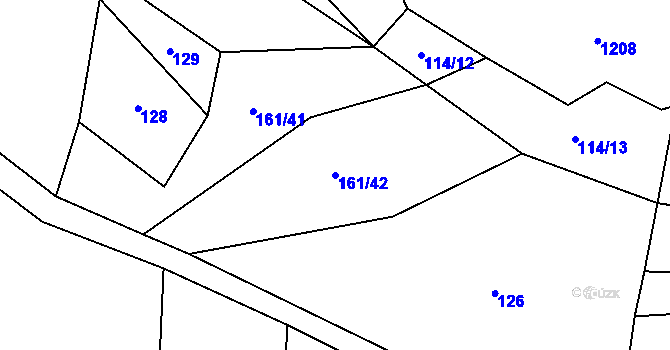Parcela st. 161/42 v KÚ Mladotice, Katastrální mapa