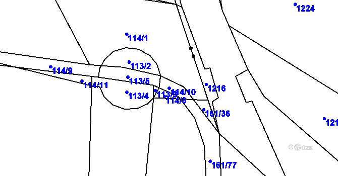 Parcela st. 114/10 v KÚ Mladotice, Katastrální mapa