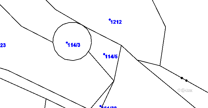 Parcela st. 114/5 v KÚ Mladotice, Katastrální mapa