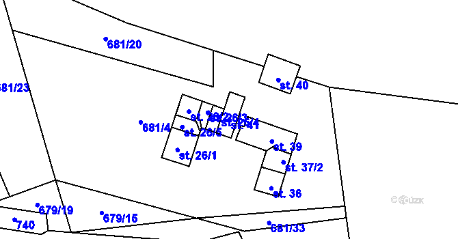 Parcela st. 41 v KÚ Strážiště u Mladotic, Katastrální mapa