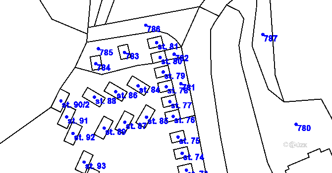 Parcela st. 78 v KÚ Strážiště u Mladotic, Katastrální mapa