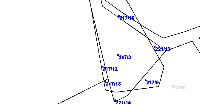 Parcela st. 217/14 v KÚ Mladotice nad Doubravou, Katastrální mapa
