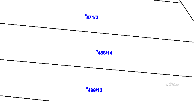 Parcela st. 488/14 v KÚ Budislavice, Katastrální mapa