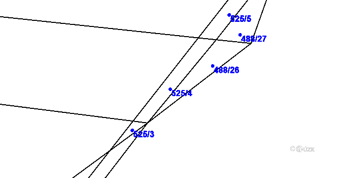 Parcela st. 525/4 v KÚ Budislavice, Katastrální mapa