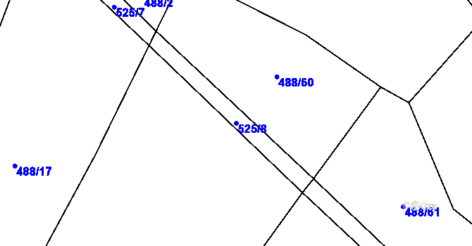 Parcela st. 525/8 v KÚ Budislavice, Katastrální mapa