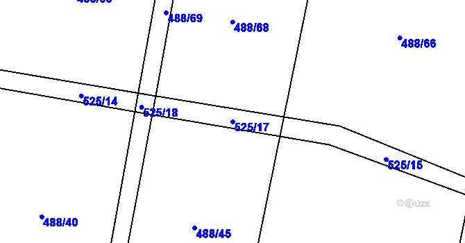Parcela st. 525/17 v KÚ Budislavice, Katastrální mapa