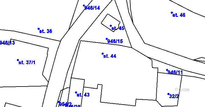 Parcela st. 44 v KÚ Mladý Smolivec, Katastrální mapa