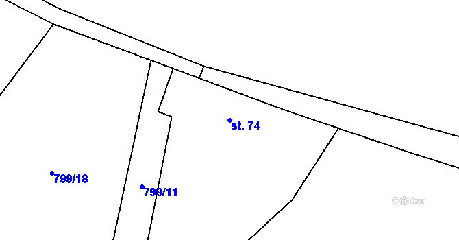 Parcela st. 74 v KÚ Mladý Smolivec, Katastrální mapa