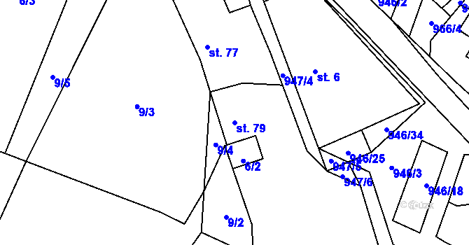 Parcela st. 79 v KÚ Mladý Smolivec, Katastrální mapa