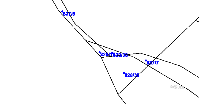 Parcela st. 828/15 v KÚ Mladý Smolivec, Katastrální mapa