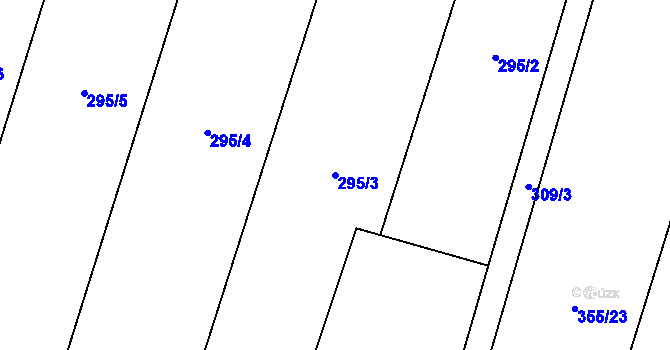 Parcela st. 295/3 v KÚ Mladý Smolivec, Katastrální mapa