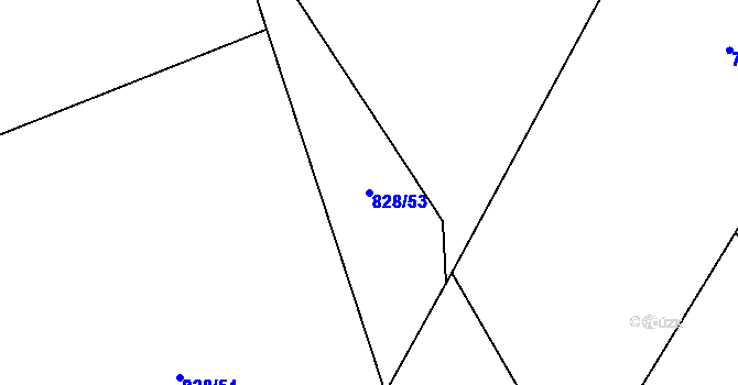 Parcela st. 828/53 v KÚ Mladý Smolivec, Katastrální mapa