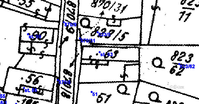 Parcela st. 63 v KÚ Starý Smolivec, Katastrální mapa
