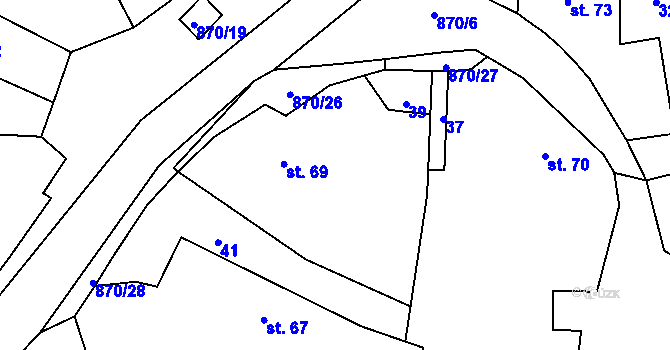 Parcela st. 69 v KÚ Starý Smolivec, Katastrální mapa