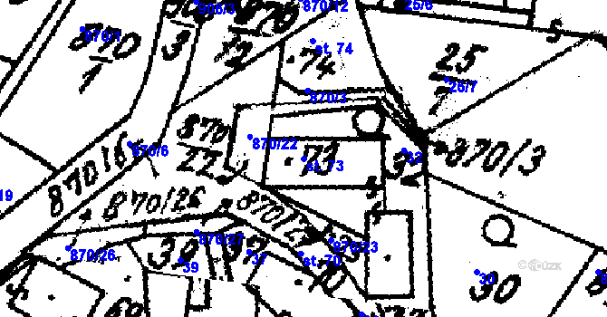 Parcela st. 73 v KÚ Starý Smolivec, Katastrální mapa