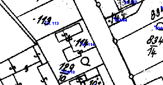 Parcela st. 114 v KÚ Starý Smolivec, Katastrální mapa