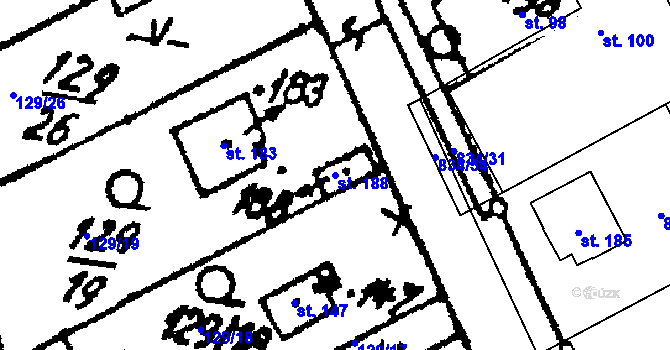 Parcela st. 188 v KÚ Starý Smolivec, Katastrální mapa