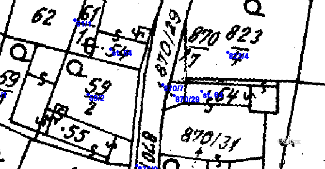 Parcela st. 870/7 v KÚ Starý Smolivec, Katastrální mapa