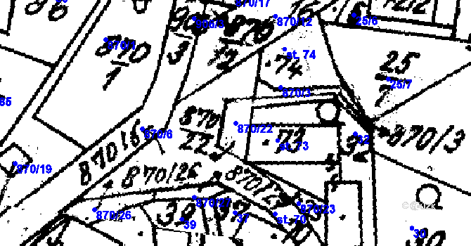 Parcela st. 870/22 v KÚ Starý Smolivec, Katastrální mapa