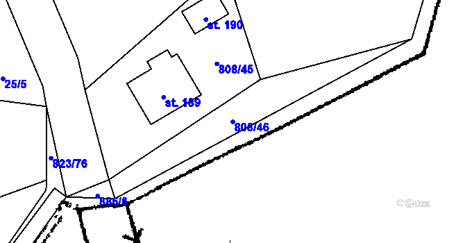 Parcela st. 808/46 v KÚ Starý Smolivec, Katastrální mapa