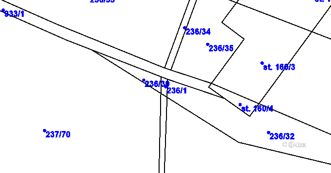 Parcela st. 236/1 v KÚ Choteč u Lázní Bělohradu, Katastrální mapa