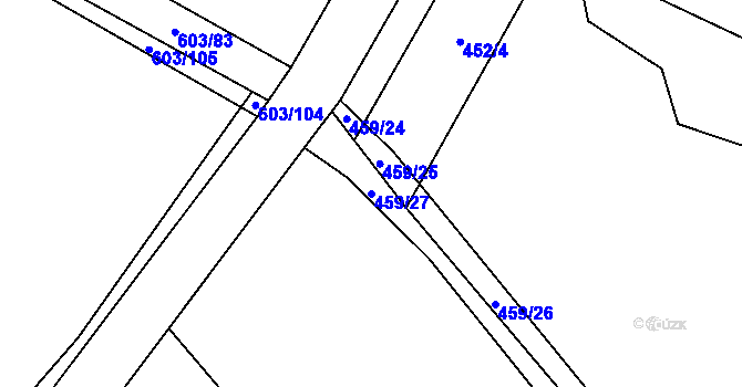 Parcela st. 459/27 v KÚ Choteč u Lázní Bělohradu, Katastrální mapa