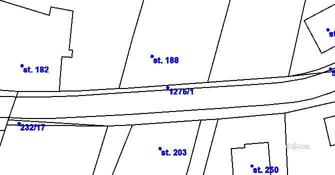 Parcela st. 1276/1 v KÚ Mlázovice, Katastrální mapa