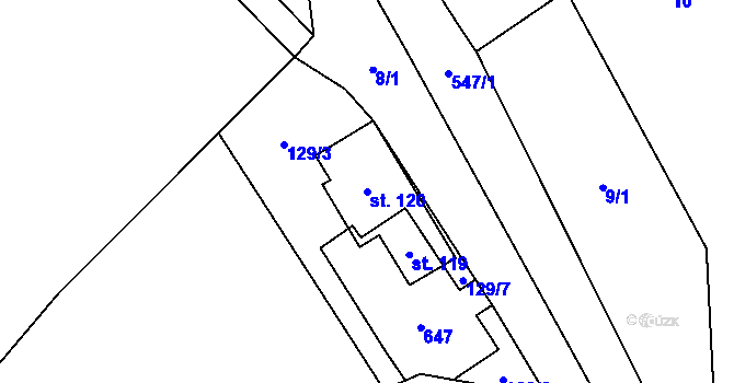 Parcela st. 120 v KÚ Svatojanský Újezd, Katastrální mapa