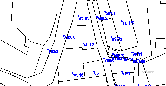 Parcela st. 17 v KÚ Šárovcova Lhota, Katastrální mapa
