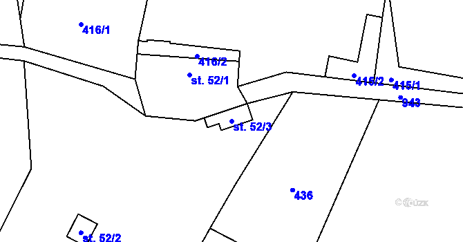 Parcela st. 52/3 v KÚ Šárovcova Lhota, Katastrální mapa