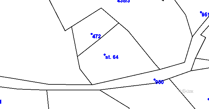 Parcela st. 64 v KÚ Šárovcova Lhota, Katastrální mapa