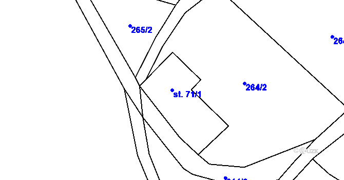Parcela st. 71/1 v KÚ Šárovcova Lhota, Katastrální mapa