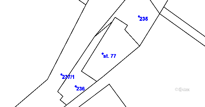 Parcela st. 77 v KÚ Šárovcova Lhota, Katastrální mapa