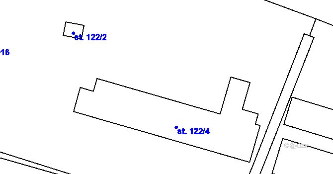 Parcela st. 122/3 v KÚ Šárovcova Lhota, Katastrální mapa