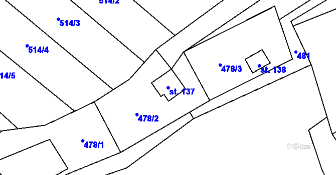 Parcela st. 137 v KÚ Šárovcova Lhota, Katastrální mapa