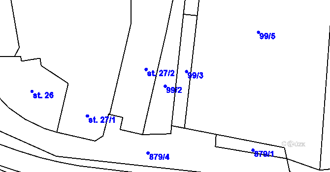 Parcela st. 99/2 v KÚ Šárovcova Lhota, Katastrální mapa