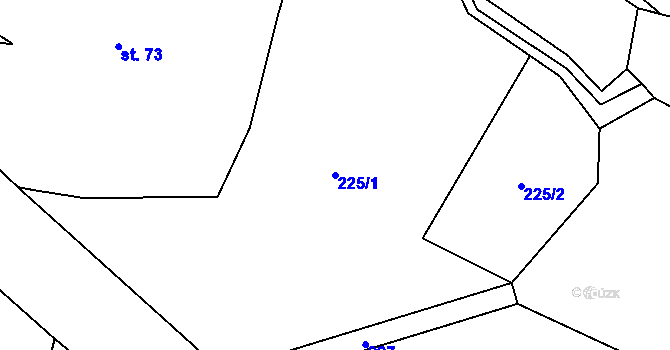 Parcela st. 225/1 v KÚ Šárovcova Lhota, Katastrální mapa