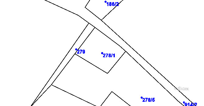 Parcela st. 278/1 v KÚ Šárovcova Lhota, Katastrální mapa