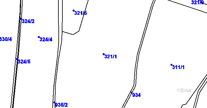Parcela st. 321/1 v KÚ Šárovcova Lhota, Katastrální mapa